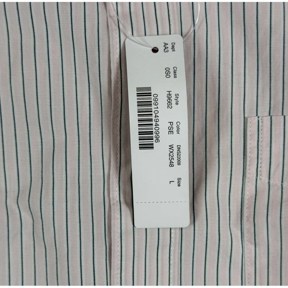 NWT J. Crew Men's Large Slim Untucked Short Purple Striped Casual Shirt